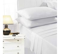 K Collection Percale Percale Fitted Sheet White (King)