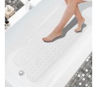 K Collection Premium Non Slip Shower Mat - Anti Mould & Mildew, 200 Suction Cups - Extra Long 100x40cm Rubber PVC Bath Mat - Machine Washable - Clear