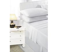K Collection Single Size Percale Fitted Sheet - Soft Polycotton, 23cm Deep Pocket - White