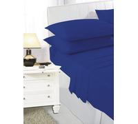 K Collection Super King Size Percale Fitted Sheet - Soft Polycotton, 23cm Deep Pocket - Royal Blue