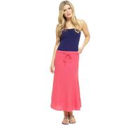 K Collection Women's Ex Store Linen Blend Maxi Skirt in Coral | Size: 16 K Collection Coral 16