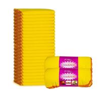 K Collection XL Yellow Dusters - 100% Cotton, Lint-Free & Reusable - Extra Large Jumbo Cleaning Cloths (40x50cm) - Multipurpose for Car, Home, Polishing & Dusting - 24 Pack