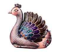 K COOL Ashtray with Lid for Cigarette, Metal Outdoor Ash Tray Sets, Ashtrays for Cigarettes Out door, Windproof Peacock Smokeless Ashtrays for Home Office Tabletop Outside Patio Outdoor(Copper)