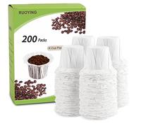 K cup Coffee Paper Filters Disposable for Reusable K Cups, Disposable K Cup Filters, Compatible with Keurig Single Serve Filter Brands (200, NO Lid)