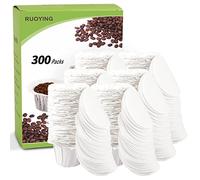 K Cup Coffee Paper Filters with Lid Disposable for Reusable K Cup Filters, Disposable Keurig K Cup Filters, Fits All Keurig Single Serve Filter Brands (300, with Lid)