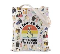 K Drama Tote Bag For Korean TV Show Fans I Paused My KDrama To Be Here K Drama Shoulder Bag Korean Lover Gift (KDrama Tote)