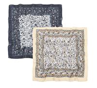 K-Elewon 27.5” Women Medium Square Scarf Head Scarf- 2PCS Cotton Neck Scarf Hair Scarf Head Sleeping Wraps Scarfs for Women, Se08, One Size