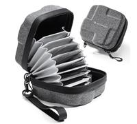 K&F Concept 10 in 1 Lens Filter Case, Hard Shell Camera Filter Pouch Up to 95mm with Hand Strap, Waterproof Camera Lens Filter Storage Wallet for ND UV CPL Filter Pouch (10-Pockets Up to 82mm)