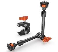 K&F Concept 11" Magic Arm Super Clamp Kit, Camera Clamp Mount with 1/4" 3/8" Screw ARRI Locating Pins for DSLR Action Cam Monitor Tripod, Extension Arm Compatible with DJI Osmo GoPro Hero Insta360
