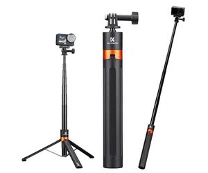 K&F CONCEPT 142cm/55.9" Telescopic Selfie Stick Tripod for Action Camera