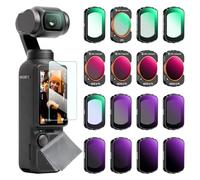 K&F Concept 16-Pack Filters Compatible with DJI Osmo Pocket 4 / Pocket 3, Magnetic UV CPL ND Black Diffusion Light Pollution Filter Kit