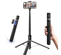 K&F CONCEPT 175cm Selfie Stick Tripod with Detachable Remote Control, Compatible with iPhone 17/16/15/14/13/12/11/XR Seires - Anti-slip Version Black