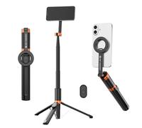 K&F CONCEPT 180cm/71 inch Mag-safe Tripod Lightweight Selfie Stick, Portable Extendable Phone Tripod with Bluetooth Remote, 3-Axis Adjustment Aluminium Vlog Tripod for iPhone 17 16 15 14 13 12 Pro/Max