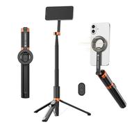K&F CONCEPT 180cm/71 inch Magnetic Tripod Lightweight Selfie Stick - Black | Portable Extendable Phone Tripod with Bluetooth Remote, Aluminium Tripod for iPhone 18 17 16 15 14 13 12 Pro/Pro Max - MS18
