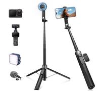 K&F CONCEPT 180cm/72" Selfie Stick for iPhone, Phone Tripod - Black