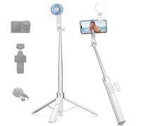 K&F CONCEPT 180cm/72" Selfie Stick for iPhone, Phone Tripod with Fill Light