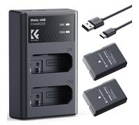 K&F Concept 2 Pack EN-EL14 Battery and Charger Compatible with Nikon D5600 D5100 D5200 D5300 D5500 D3500 D3100 D3200 D3300 D3400 Coolpix P7800 P7700 P7100 P7200