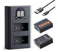 K&F CONCEPT 2-Pack NP-W126 NP-W126S Battery and Charger Set, Compatible with Fujifilm X100VI, XM5, XT30 II, XT30, X100V, XS10, X-T3, XT20, XE4, X-E3, A5, 1300mAh