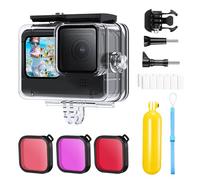 K&F Concept 21 in 1 Waterproof Case Housing Compatible with GoPro Hero 13 12 11 10 9 Black Dive Case with Underwater Filter Set 45 Metres Floating Handle Grip Accessories Anti-fog Kit