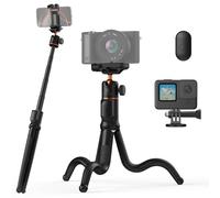 K&F Concept 23.6" Extendable Flexible Tripod for Iphone, Phone Tripod for Dslr Camera with Bluetooth Remote, 3 in 1 Selfie Stick Tripod with Gopro Mount