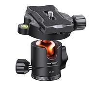 K&F Concept 25mm Tripod Ball Head 360° Panoramic, Low Profile Ball Head with 1/4" Screw 3/8" Thread Mount and QR Plate, Bubble Level for Camera, Tripod, Monopod, binocular, Load Capacity up to 8KG