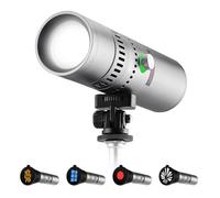 K&F CONCEPT 25W RGB Flashlight for Photography with 20 Gobos Silver | Built-In 4500mAh Battery, Features 4 Color ModeL, Ideal For Studio Photography Shooting SP25C