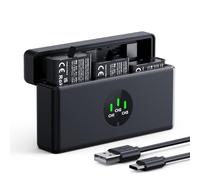 K&F CONCEPT 3 Pack Osmo Action 5 Pro Battery and Charger Set, Compatible with DJI Osmo 360 Action 6 Action 5 Pro Action 4 Action 3 Cameras, 2100mAh battery and USB C Fast Charging Case