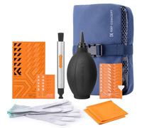 K&F CONCEPT 32-in-1 Camera Lens Cleaning Kit for DSLR Camera Lens Filter with Cleaning Pen+Air Blower+Cleaning Cloth*2+Full-frame Swab*10+Cleaning Wipes*10+Vacuum Cleaning Cloth*6+Anti-static Gloves