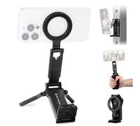 K&F CONCEPT 360° Rotating Magnetic Phone Tripod, Black | 4-in-1 Portable, Aluminum Stand, Compatible with iPhone 18/17/16/15/14 Pro Max Air, Fits Vlog, Gym, Travel - PT03
