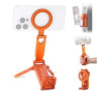 K&F CONCEPT 360° Rotating Magnetic Phone Tripod, Orange | 4-in-1 Portable, Aluminum Stand, Compatible with iPhone 18/17/16/15/14 Pro Max Air, Fits Vlog, Gym, Travel - PT03