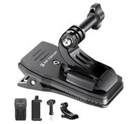 K&F CONCEPT 360° Rotation Backpack Strap Quick Clip Mount for Insta360 X5/4 | Backpack Phone Holder Mount for Insta 360 Luna Ultra, GoPro Hero 13/12/11/10 Series, DJI Osmo Action 5 Pro/4/3 360 TW10