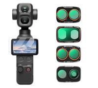 K&F CONCEPT 4-Pack Filter Kit Compatible with DJI Osmo Pocket 4P | CPL + Black Diffusion 1/4 + ND2-32 + Wide-Angle Filter Set with Snap-fit Mount, Stowable - Aluminium Alloy Frame - FD171