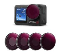 K&F Concept 4 Pack Screw On ND/PL Filter Kit Compatible with DJI Osmo Action 5 Pro/Action 4, ND8/PL ND16/PL ND32/PL ND64/PL Neutral Density Polarizing Multi-Function Filters, HD Optical Glass