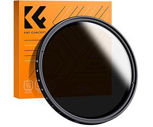 K&F CONCEPT 52mm Slim Variable ND Neutral Density Filter Adjustable Fader ND2 ND4 ND8 ND16 ND32 to ND400 + Lens Cleaning Cloth for DSLR Camera Lens (B-Series)