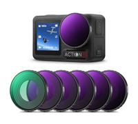 K&F Concept 6-pack Filters for DJI Osmo Action 5 Pro, Action 4- CPL, ND8, ND16, ND32, ND64, ND256 - Optical Glass with 28-layer Coating Neutral Density Polarizer