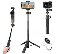 K&F CONCEPT 60cm/23.6" Mini Selfie Stick Tripod for Phone | Phone Bluetooth, Action Camera Tripod, Compatible with GoPro Hero 13/12/11, DJI Osmo 360/Pocket 3/4/Action 5, Insta360, MS11