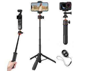 K&F CONCEPT 60cm/23.6" Mini Selfie Stick Tripod for Phone | Phone Bluetooth, Action Camera Tripod, Compatible with GoPro Hero 13/12/11, DJI Osmo 360/Pocket 3/4/Action 5, Insta360, MS11