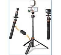 K&F CONCEPT 62''/158cm Selfie Stick Tripod with Detachable Remote Control,