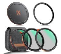 K&F Concept 62mm Magnetic Lens Filter Kit, True Color CPL + Variable ND2-32 + Diffusion Filter + Lens Cap + Adapter Ring, Multi-Layer Coating HD Optical Glass &Waterproof Pouch (Nano-X Series)