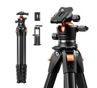 K&F CONCEPT 63"/162cm Travel Compact Tripod with Arca-Type Ball Head, Aluminum Portable Tripod Load Capacity 10KG, Lightweight Camera Tripod for Mirrorless Camera, Phone and Spotting Scope
