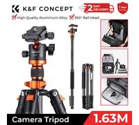 K&F Concept 63" Carbon Fiber Camera Tripod Max Load 10kg with Detachable Monopod