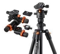 K&F CONCEPT 64" Camera Tripod+360° Panoramic Geared Tripod Head