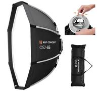 K&F CONCEPT 65cm/26" Octagon Softbox with Bowens Mount, Compatible with Studio Flash & Continuous Lights, Includes Honeycomb Grid, Diffuser & Carry Bag