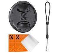 K&F Concept 67MM Lens Cap Cover, 4-in-1 Snap-on Lens Cover with 1 Black Anti-Loss Keeper and 2 Microfiber Cleaning Cloths, Compatible with Canon Nikon Sony Camera Lenses with 67MM Filter Thread
