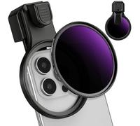 K&F CONCEPT 67mm ND100000 Phone Solar Lens Filter with Press-on Mount Kit | 16.6 Stops Fixed ND Optical Glass Grey Neutral Density Filter for Phones for Eclipse Celestial Observations Photography-FP102