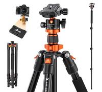 K&F Concept 68 inch /175cm Camera Tripods,Compact Travel Tripod with Monopod,10kg/22lbs Load Capacity 360° Panorama Ball Head Compatible with DSLR Cameras O255A4+BH-28L