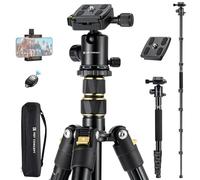K&F Concept 72"/184cm Camera Tripod, Lightweight and Compact Tripod with Ball Head, Travel Tripod for DSLR with Phone Holder, Remote Control and Quick Release Plate*2, Load Capacity 10kg/22lbs