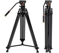 K&F Concept 72" Video Tripod, Heavy Duty Aluminum Tripod with 360 Degree Fluid Head & Quick Release Plate for Canon Nikon Sony DSLR Camera Camcorder, Max Loading Capacity 8KG/17.6LBS VA3+BV30