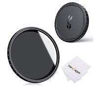 K&F CONCEPT 72MM Variable ND2-ND400 Filter+ Cleaning Cloth+ Filter Cap, Basic Adjustable Thin ND2~ND400 Neutral Density Cloth with Silicone Lens Cover