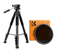K&F CONCEPT 75"/190cm Camera Tripod S255A3+BV01 + 67mm Variable ND2-400 Filter